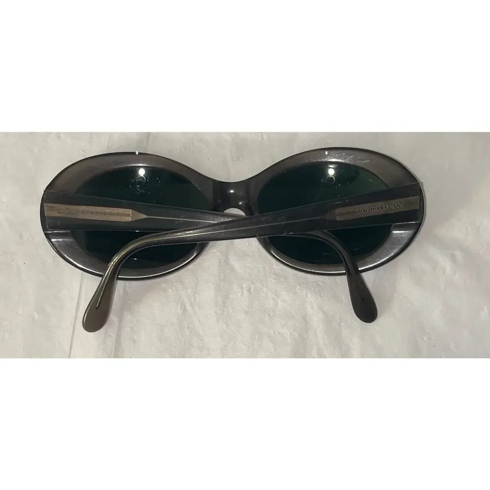 Vintage Giorgio Armani Oval Sunglasses Smoke Gray Italy GA Logo 54-20 140 Women